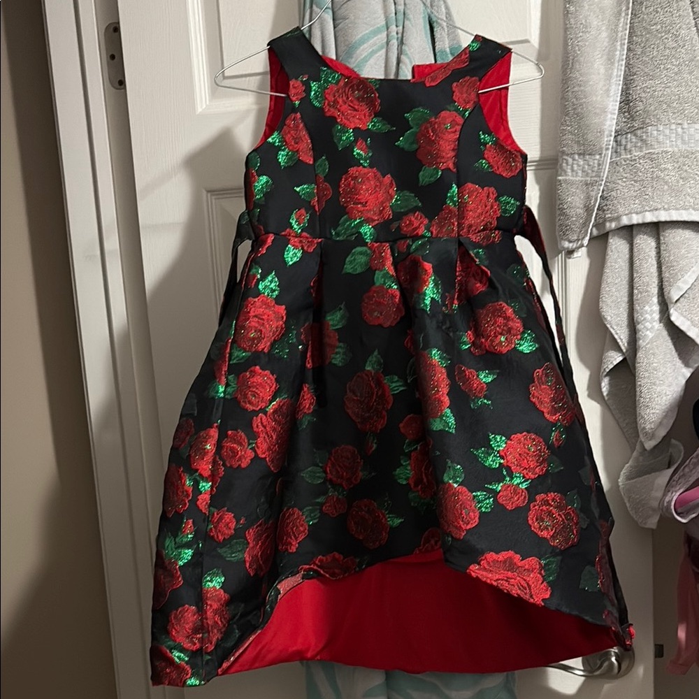 Wonder Nation Red and Black Pleated Fit and Flare Dress